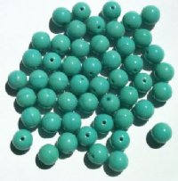 50 8mm Round Opaque Turquoise Glass Beads